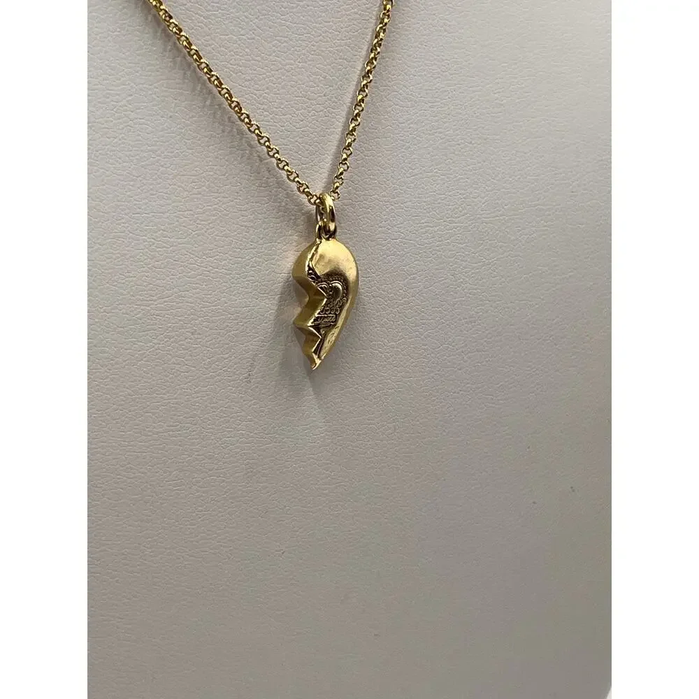 Juicy Couture Friends Forever Half Heart Broken Heart Gold Tone‎ Necklace